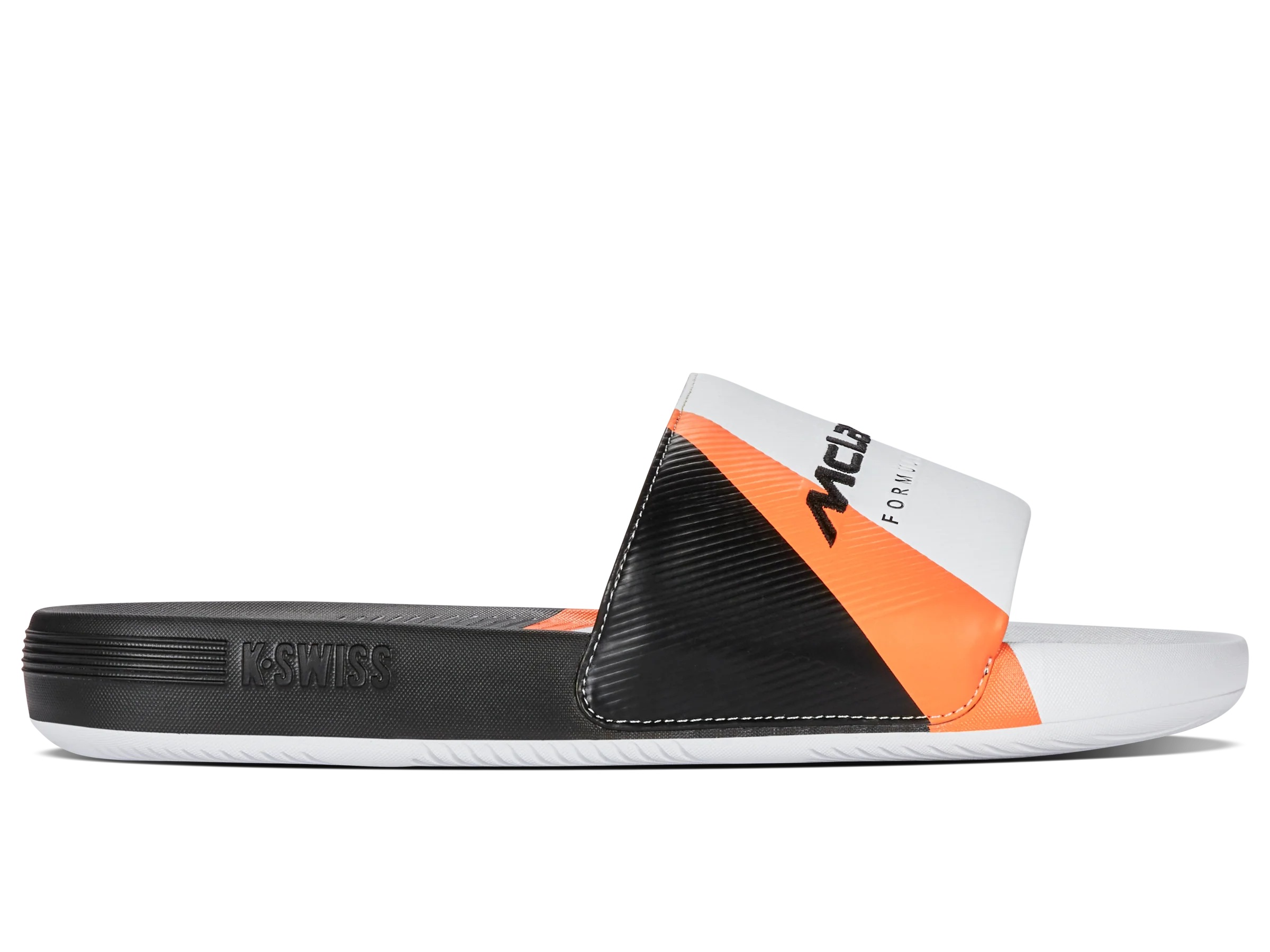 04422-196-M | SLIDE SANDAL X MCLAREN F1 TEAM | WHITE/BLACK/PAPAYA