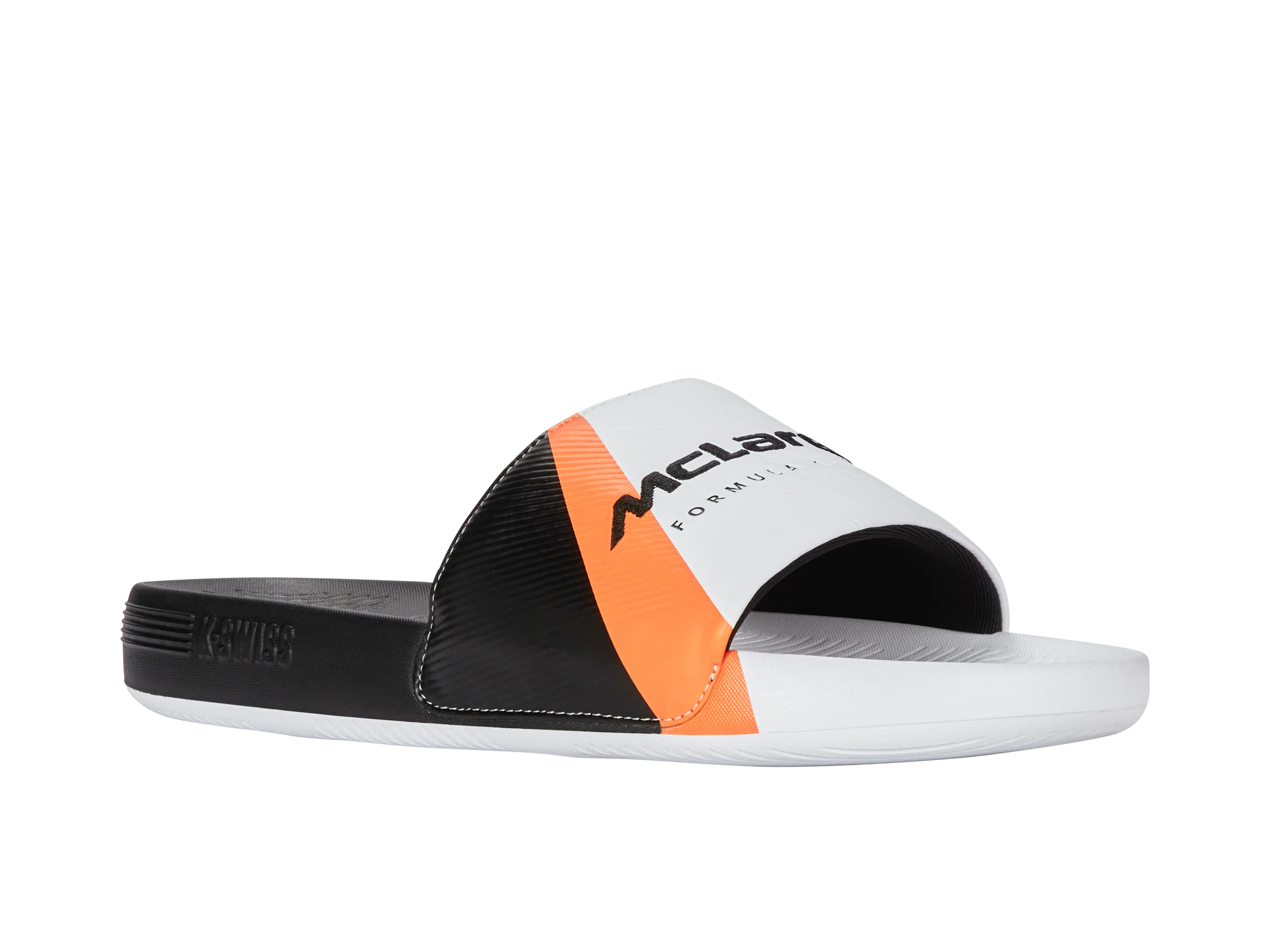 04422-196-M | SLIDE SANDAL X MCLAREN F1 TEAM | WHITE/BLACK/PAPAYA - Image 2