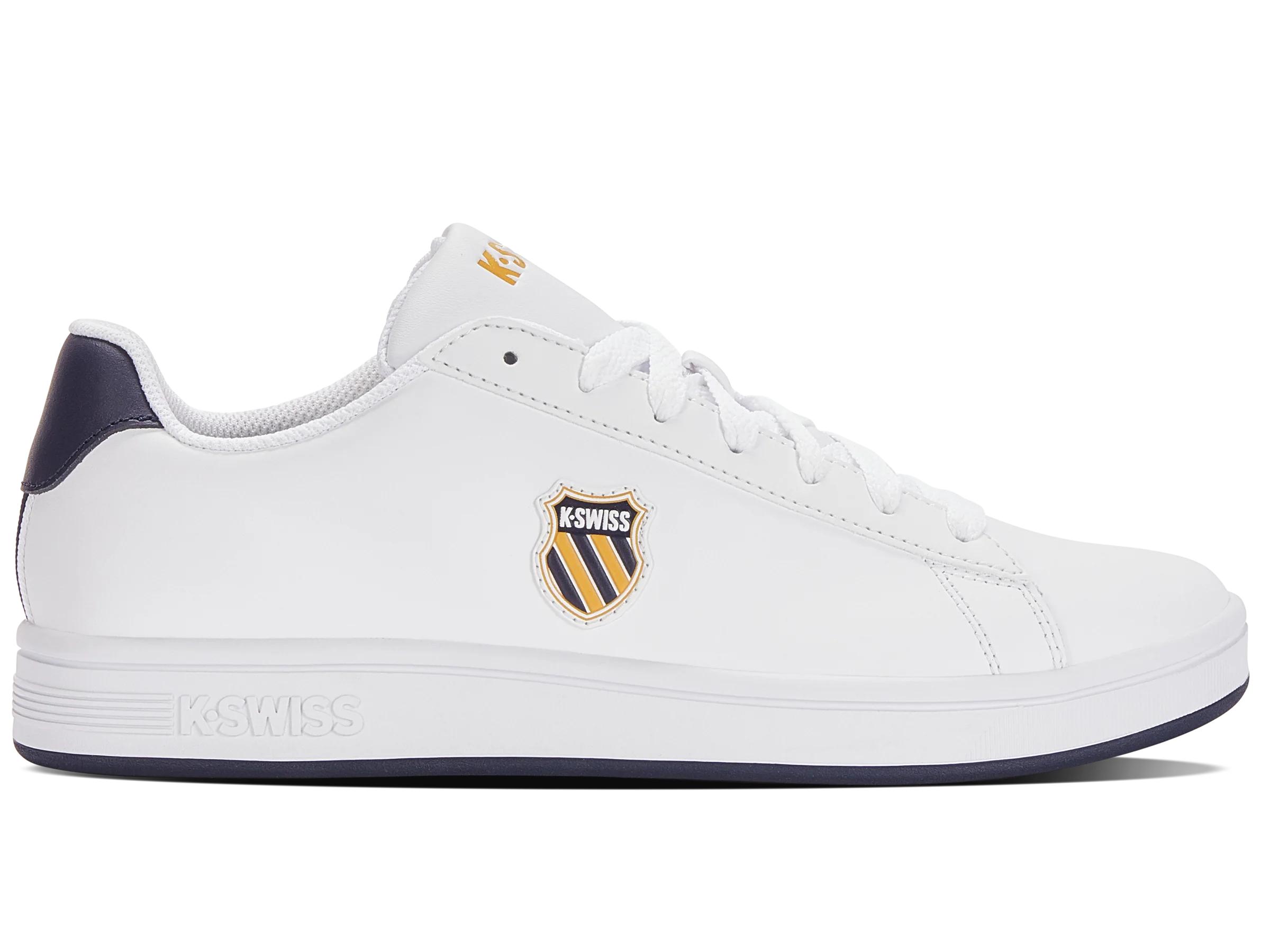 06599-856-M | COURT SHIELD | WHITE/NAVY/HONEY GOLD