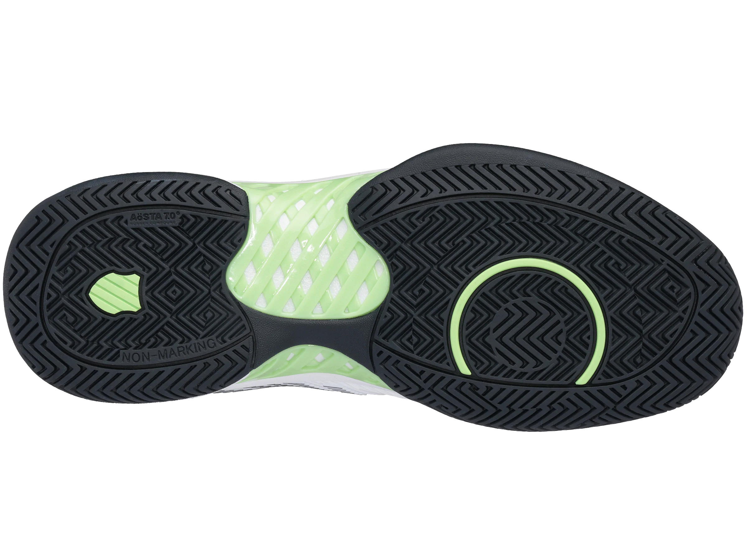06613-115-M | HYPERCOURT EXPRESS 2 | WHITE/BLUE GRAPHITE/SOFT NEON GREEN - Image 6
