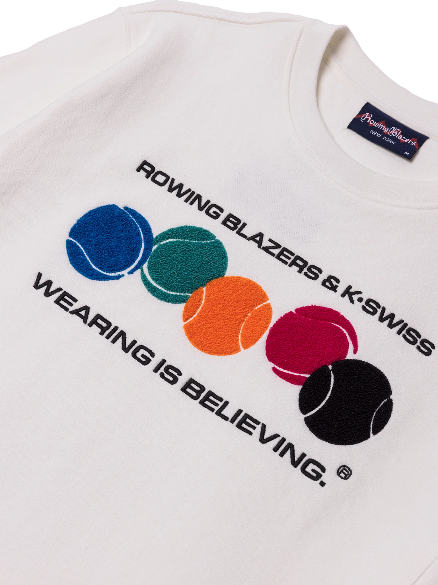 106074-100 | ROWING BLAZERS X K-SWISS CREWNECK SWEATSHIRT | WHITE - Image 3