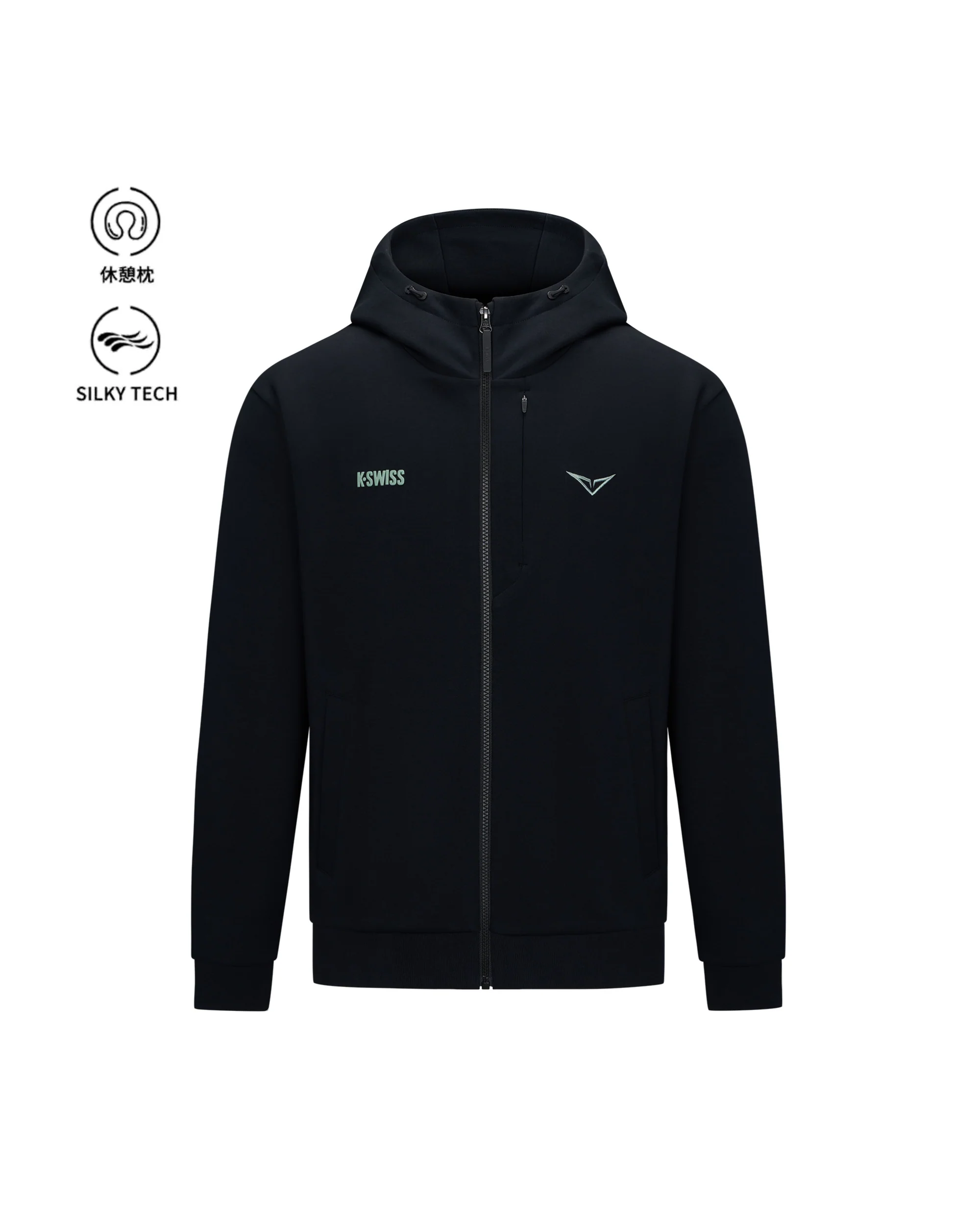 1713349-008 | K- SWISS X ANDREY RUBLEV UNISEX KUBE HOODED JACKET | BLACK