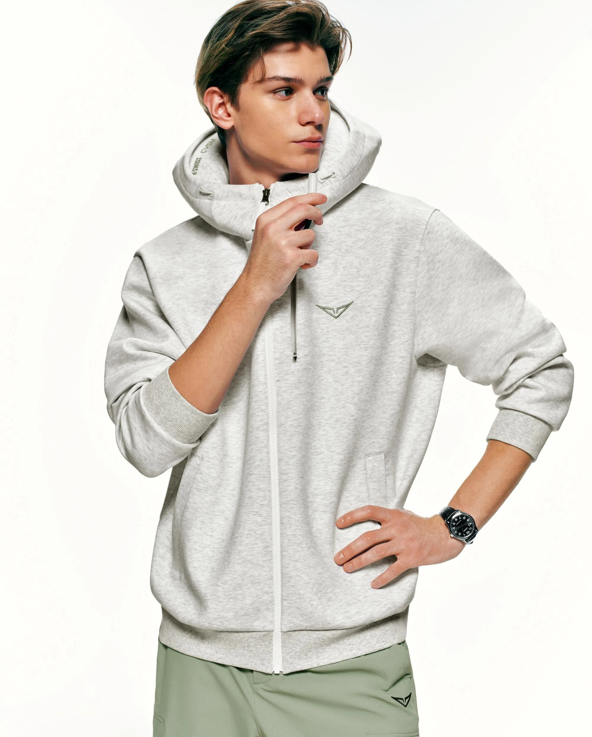 1713349-099 | K- SWISS X ANDREY RUBLEV UNISEX KUBE HOODED JACKET | GREY - Image 2
