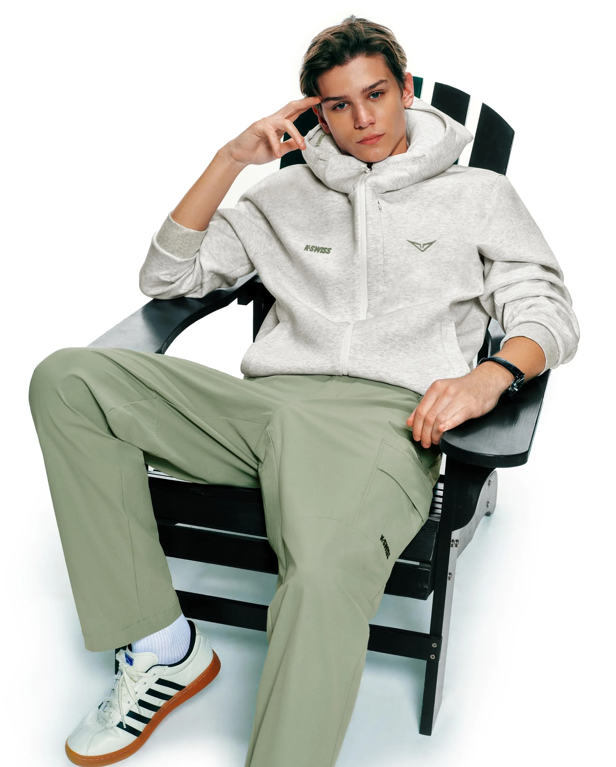 1713349-099 | K- SWISS X ANDREY RUBLEV UNISEX KUBE HOODED JACKET | GREY - Image 3