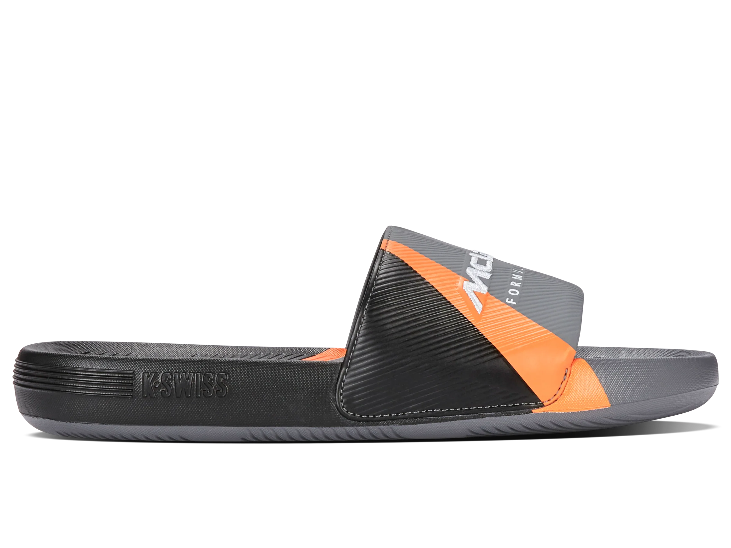 94422-090-M | SLIDE SANDAL X MCLAREN F1 TEAM | ANTHRACITE/BLACK/PAPAYA