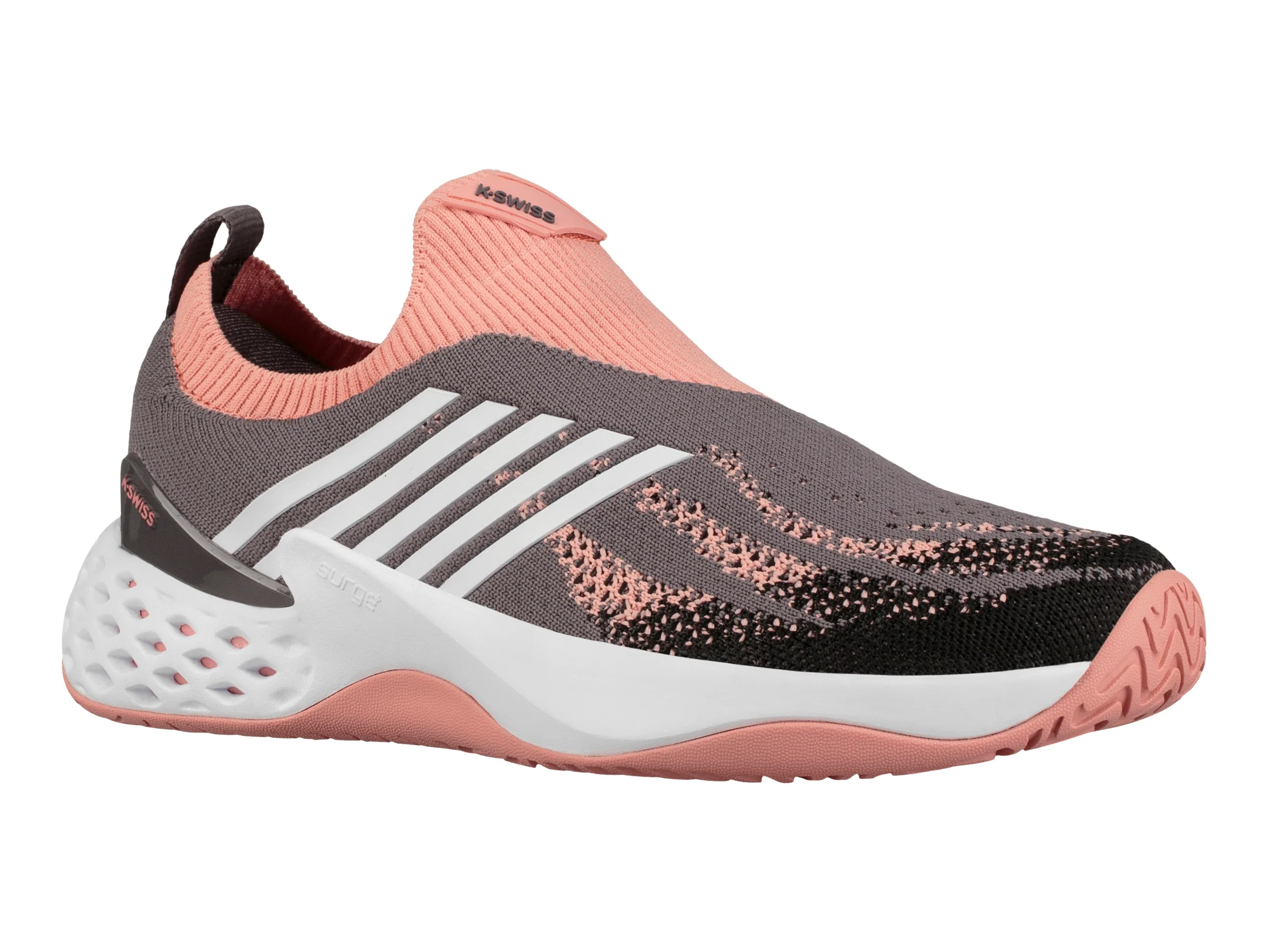 96137-095-M | WOMENS AERO KNIT | PLUM KITTEN/CORAL ALMOND/WHITE - Image 2