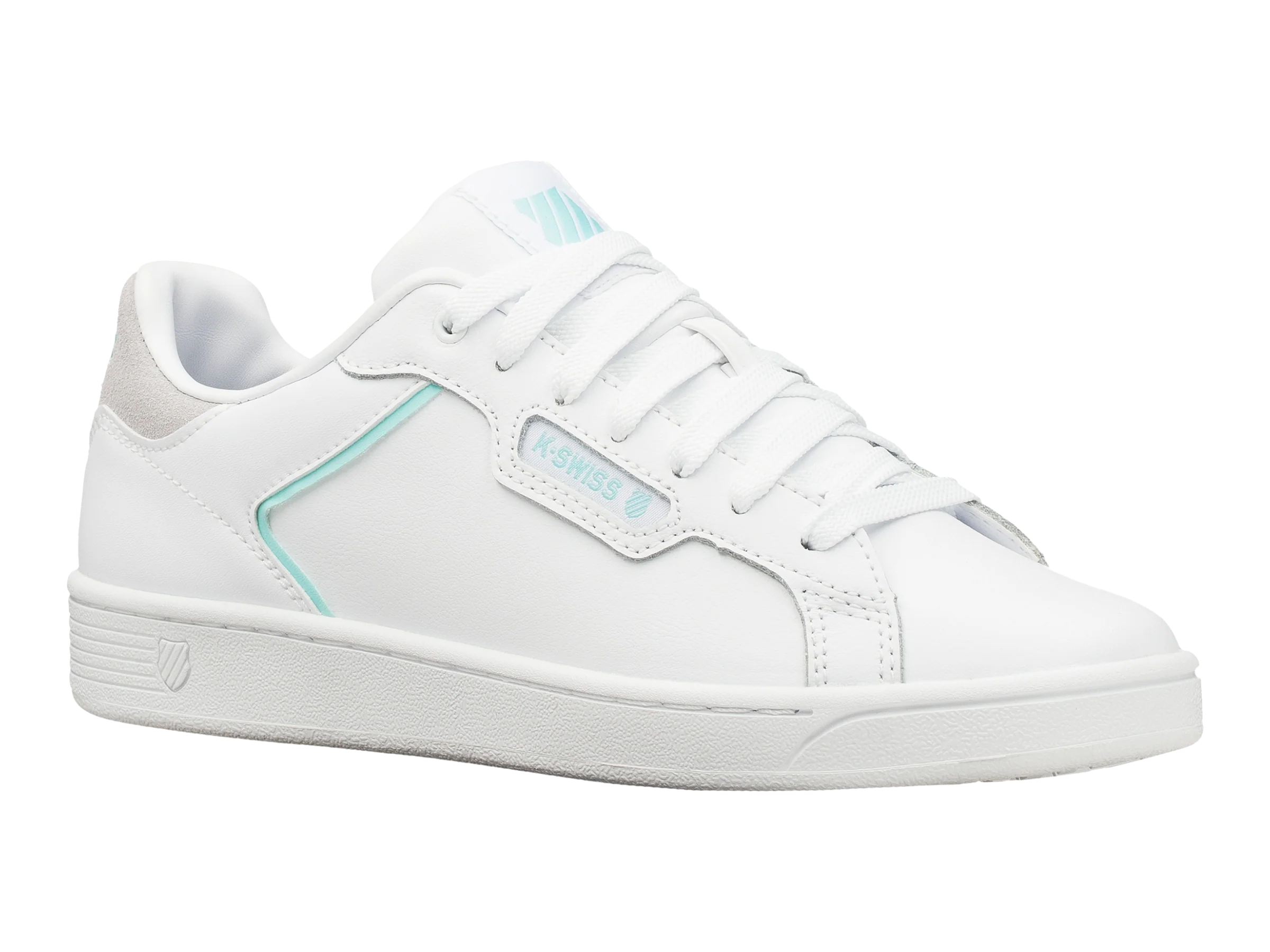 96347-124-M | WOMENS CLEAN COURT II CMF | WHITE/ARUBA BLUE/VAPOR BLUE - Image 2